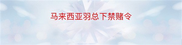 马来西亚羽总下禁赌令