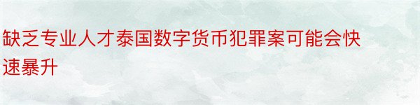 缺乏专业人才泰国数字货币犯罪案可能会快速暴升