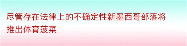 尽管存在法律上的不确定性新墨西哥部落将推出体育菠菜