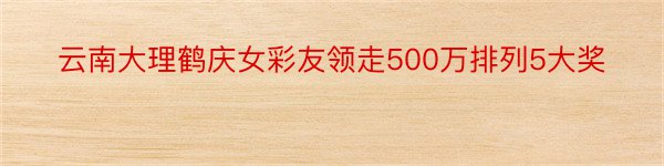 云南大理鹤庆女彩友领走500万排列5大奖