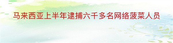 马来西亚上半年逮捕六千多名网络菠菜人员