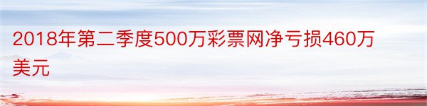 2018年第二季度500万彩票网净亏损460万美元