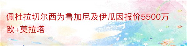 佩杜拉切尔西为鲁加尼及伊瓜因报价5500万欧+莫拉塔