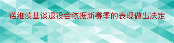 诺维茨基谈退役会依据新赛季的表现做出决定