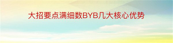 大招要点满细数BYB几大核心优势