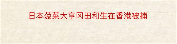 日本菠菜大亨冈田和生在香港被捕