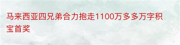 马来西亚四兄弟合力抱走1100万多多万字积宝首奖