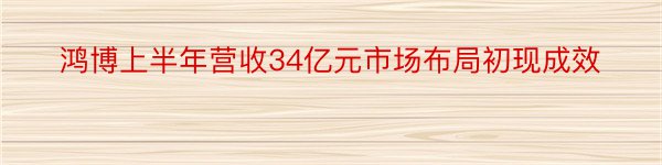 鸿博上半年营收34亿元市场布局初现成效