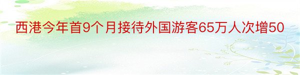 西港今年首9个月接待外国游客65万人次增50