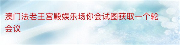 澳门法老王宫殿娱乐场你会试图获取一个轮会议