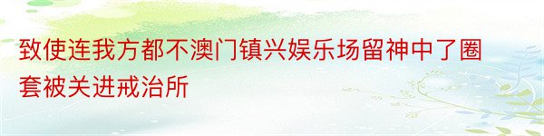 致使连我方都不澳门镇兴娱乐场留神中了圈套被关进戒治所