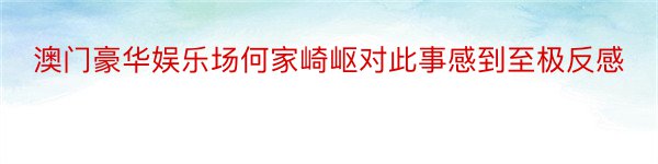 澳门豪华娱乐场何家崎岖对此事感到至极反感