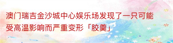 澳门瑞吉金沙城中心娱乐场发现了一只可能受高温影响而严重变形「胶羹」